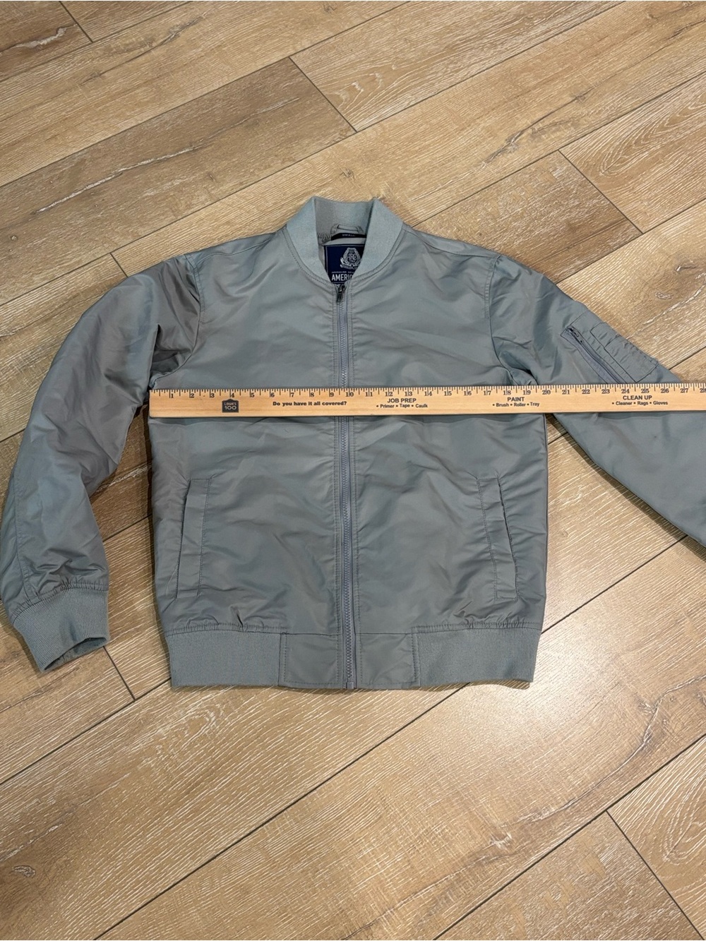 American Rag Gray Bomber Jacket Women’s Small Lightweight Zip Front utility coat - Picture 6 of 7